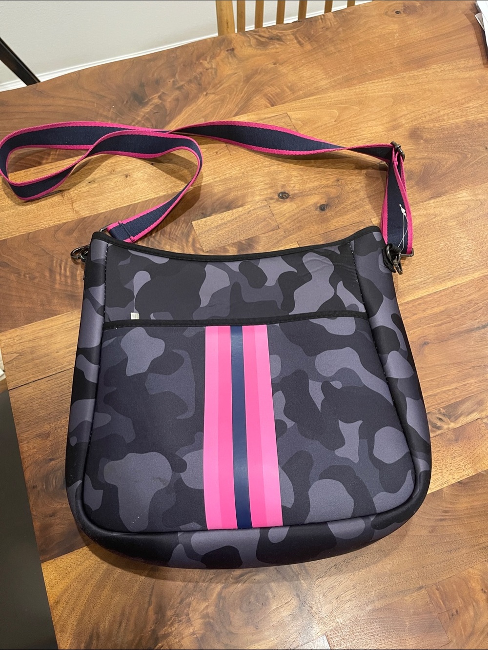 Parker & Hyde Pink-Accent Gray Camo Tote